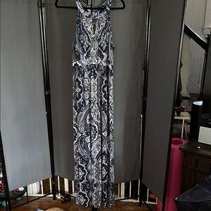 INC International Concepts Blue and Cream Paisley Dress